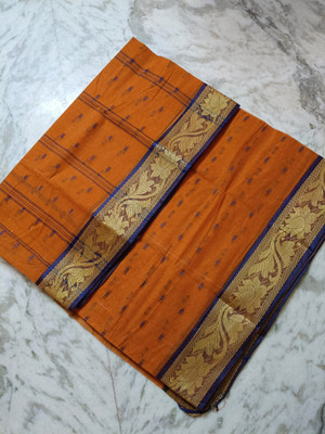 Bikash Dutta Fashion Self Design Tant Pure Silk Saree(Multicolor)