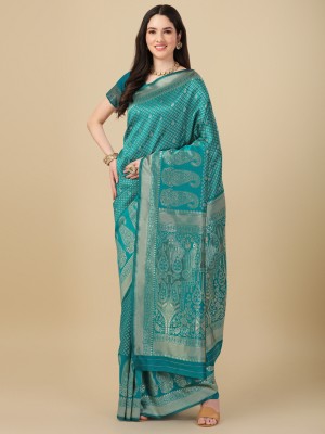 RekhaManiyar Embellished Banarasi Art Silk Saree(Light Blue)