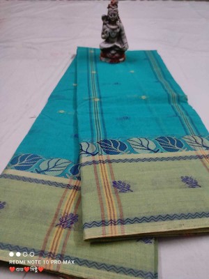 Parbati fashion Self Design Tant Pure Cotton Saree(Light Blue)