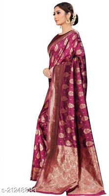 Ashopalav Sarees Woven Banarasi Jacquard Saree(Pink)