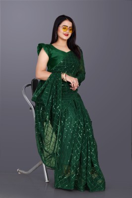 DDRS Fashion Self Design Bollywood Georgette Saree(Green)