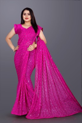 DDRS Fashion Self Design Bollywood Georgette Saree(Purple)