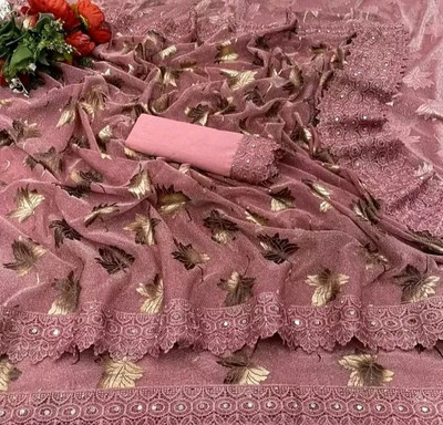 Jinapatel Embellished Bollywood Lycra Blend Saree(Multicolor)