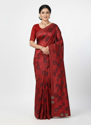 UMARAJ Woven Banarasi Art Silk Saree(Maroon)