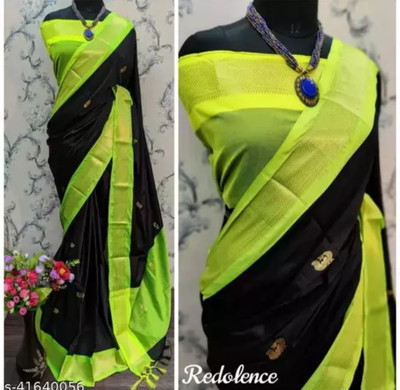Paithni Woven Paithani Pure Silk Saree(Black)