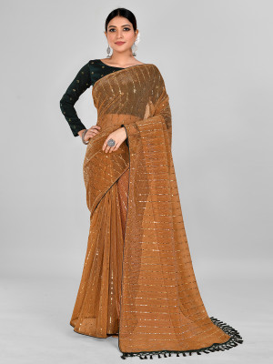 Granthva Fab Embellished, Self Design Bollywood Silk Blend Saree(Multicolor)