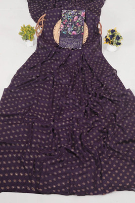 Ethina Fashion Dyed Bollywood Brasso Saree(Magenta)