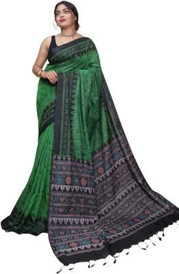 kalpana handloom Self Design Handloom Cotton Blend Saree(Multicolor)