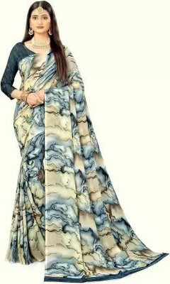Vimalnath Synthetics Printed Daily Wear Georgette Saree(Dark Blue)