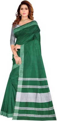 SRIJITA SAREE CENTER Woven Handloom Cotton Blend Saree(Light Green)