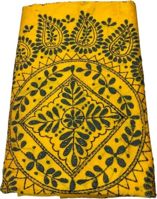 Anuradha Bhattacharjee Embroidered Bhagalpuri Pure Silk Saree(Yellow)