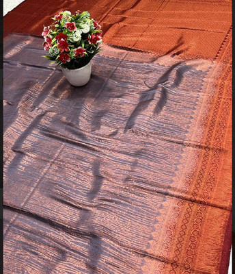 TriveniCreation Woven Banarasi Pure Silk Saree(Multicolor)