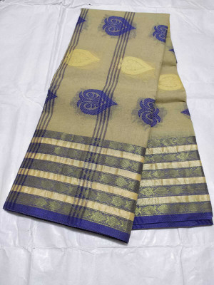GHOSH TEXTILE Self Design Tant Pure Cotton Saree(Grey)