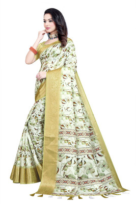AA ONE ENTERPRISE Self Design Bollywood Cotton Silk Saree(White)