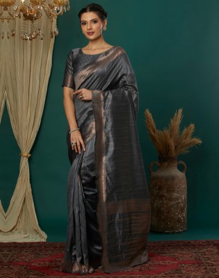 SIRIL Woven, Embellished Banarasi Silk Blend Saree(Grey)