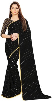 V And V Shop Embellished Bollywood Chiffon Saree(Black)