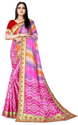 TINA FASHION Embellished Bollywood Chiffon Saree(Pink)