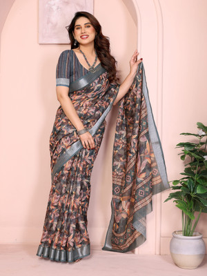 Soor Panchi Self Design Banarasi Cotton Blend Saree(Black)