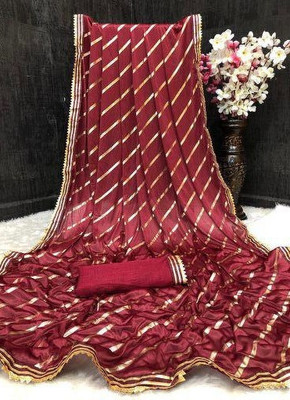 JAY BHAWANI TEX FAB Embellished Bollywood Lycra Blend Saree(Maroon)