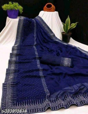 MARUTISAREE Self Design Bollywood Georgette Saree(Dark Blue)