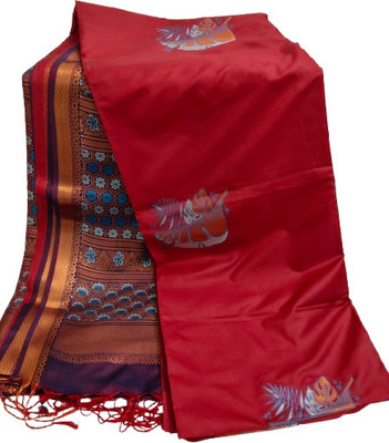 Thalir Silks Woven Madurai Silk Blend Saree(Red)