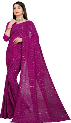 Julee Embroidered Bollywood Georgette Saree(Magenta)