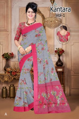 K P ENTERPRISE Woven, Digital Print, Self Design Bollywood Cotton Silk Saree(Multicolor)