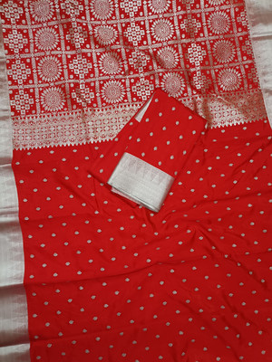 Arzoo kala textiles Temple Border, Woven Sambalpuri Art Silk Saree(Maroon)