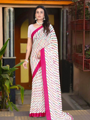 HouseOfCommon Printed Daily Wear Art Silk Saree(Pink)