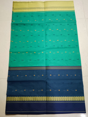 SRD Woven Tant Pure Cotton Saree(Light Blue)
