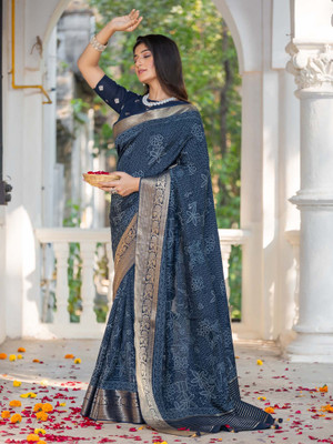 ANOUK Woven Chinnalapattu Viscose Rayon Saree(Blue)