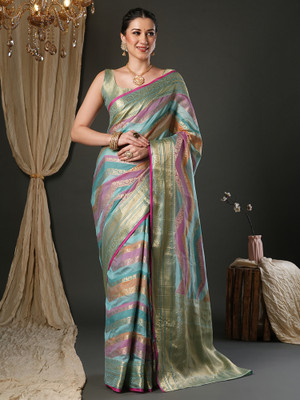 Divastri Woven Banarasi Organza Saree(Multicolor)