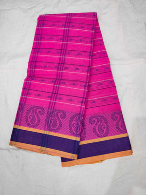 Ghosh handloom Self Design Tant Pure Cotton Saree(Pink)