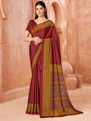 Tasrika Printed Chinnalapattu Crepe Saree(Brown)