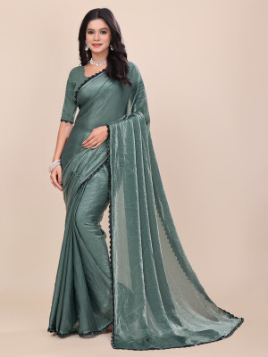 ORRASHI Dyed Daily Wear Pure Silk Saree(Dark Blue)