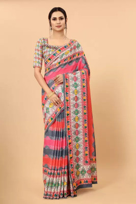 Riddhi textile Hub Digital Print Bollywood Georgette Saree(Dark Blue)