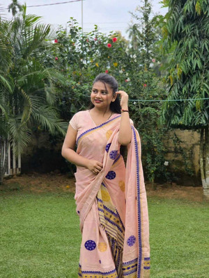 VARCREATION Woven Mekhela Chador Pure Cotton Saree(Multicolor)