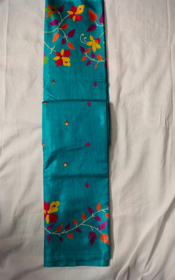 AD COLLECTIONS Digital Print Murshidabad Pure Silk Saree(Blue)