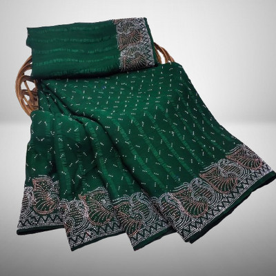 SOJITRA IMPEX Embellished Kanjivaram Georgette Saree(Green)