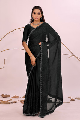 Suali Embellished Bollywood Georgette Saree(Black)