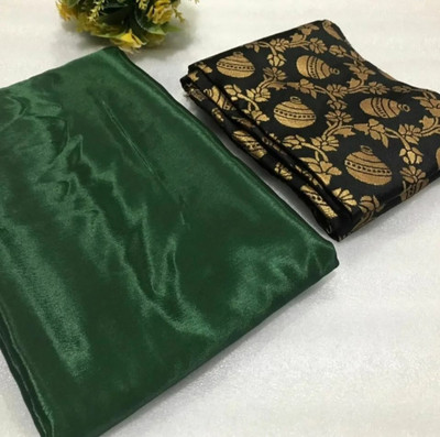 Arpita Fashion Solid/Plain Bollywood Satin Saree(Dark Green)