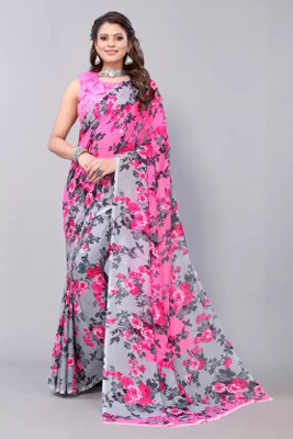 Suali Digital Print Bollywood Georgette Saree(Pink)