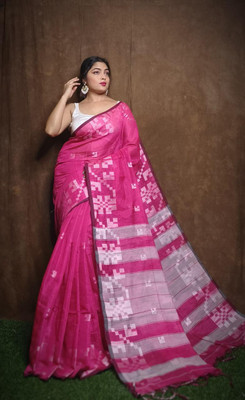 Ghosh handloom Woven Handloom Tissue Saree(Blue)