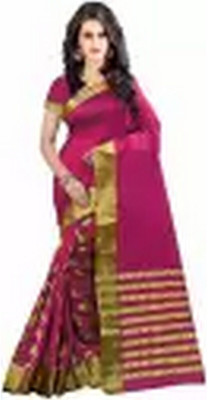 Bhagwati Creation Printed Bollywood Cotton Silk Saree(Pink)