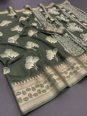 MAVTAR01 Printed Bollywood Jacquard Saree(Light Green)