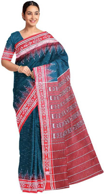 Odiasfirst choice saree Woven Sambalpuri Pure Cotton Saree(Red)