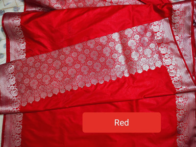 Aparana fashion Woven Handloom Pure Silk Saree(Red)