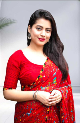 MAHADEV NX Self Design Bollywood Georgette Saree(Red)