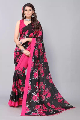 Suali Digital Print Bollywood Georgette Saree(Pink)