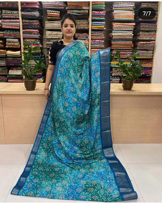 YESHU ENTERPRISE Printed Bollywood Chanderi Saree(Light Blue)
